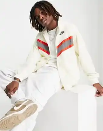 ASOS Nike statement hbr woven lined hooded jacket in cream offer