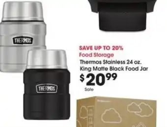 Kroger Thermos Stainless 24 oz. King Matte Black Food Jar offer