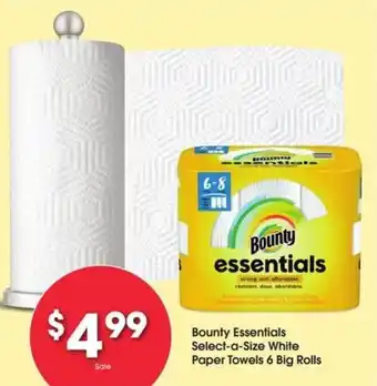 Kroger Bounty Essentials Select-A-Size White Paper Towels offer