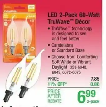 Menards LED 2-Pack 60-Watt TruWave Décor offer