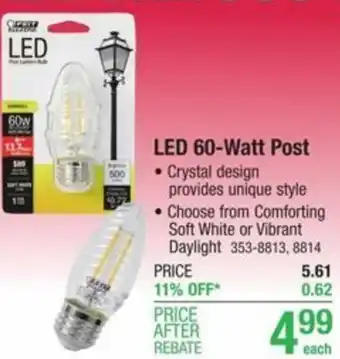 Menards LED 60-Watt Post offer