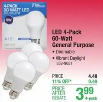 Menards LED 4-Pack 60-Watt General Purpose offer