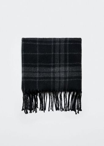 Mango Fringed check scarf offer
