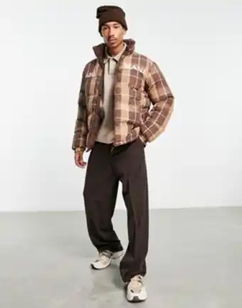 ASOS Karl kani retro reversible puffer jacket in brown offer