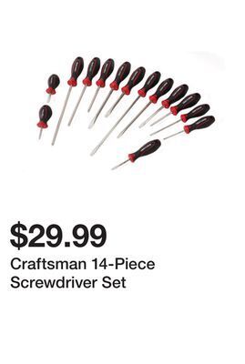 Kmart Craftsman 14-piece screwdriver set offer