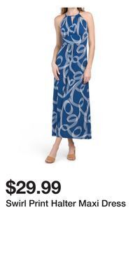 TJ Maxx Swirl print halter maxi dress offer
