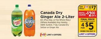 ShopRite Ginger ale 2-liter offer