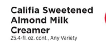 ShopRite Sweetened almond milk creamer offer