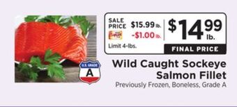 ShopRite Wild caught sockeye salmon fillet offer