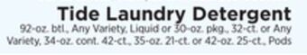 ShopRite Laundry detergent offer