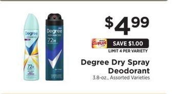 ShopRite Dry spray deodorant offer