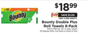 ShopRite Double plus roll towels 8-pack offer