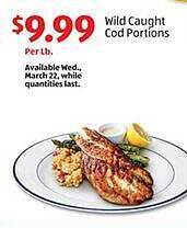 Aldi Wild caught cod portions offer
