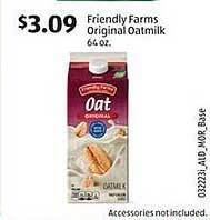 Aldi Friendly farms original oatmilk offer