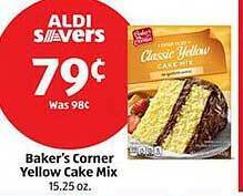 Aldi Baker's corner yellow cake mix offer