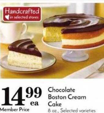 Pavilions Chocolate boston cream cake offer