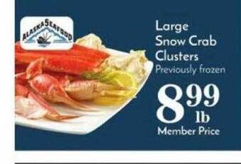 Pavilions Large snow crab clusters offer
