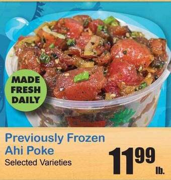 Times Supermarkets Previously frozen ahi poke offer