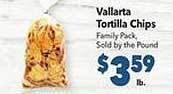 Vallarta Supermarkets Vallarta tortilla chips offer