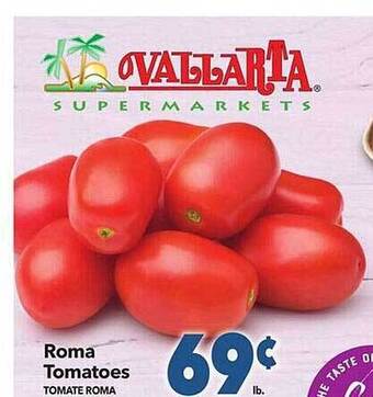 Vallarta Supermarkets Roma tomatoes offer