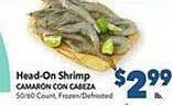 Vallarta Supermarkets Head-on shrimp offer