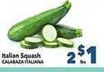 Vallarta Supermarkets Italian squash offer