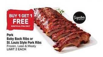 Albertsons Pork baby back ribs or st. louis style pork ribs offer
