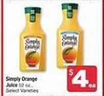 Albertsons Simply orange juice offer
