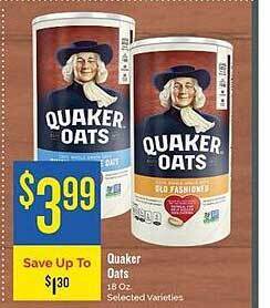 Hy-Vee Quaker oats offer