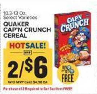 Food Lion Quaker cap'n crunch cereal offer