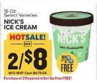 Food Lion Nick's ice cream offer