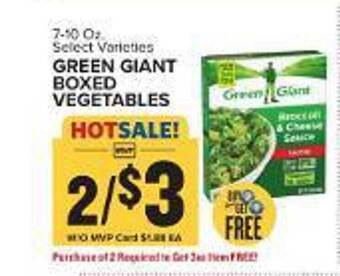 Food Lion Green giant boxed vegetables offer