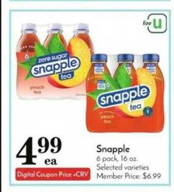 Pavilions Snapple offer