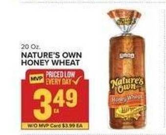 Food Lion Nature's own honey wheat offer