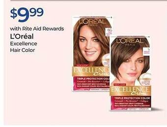 Rite Aid L'oréal excellence hair color offer