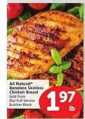 Safeway All natural boneless skinless chicken breast offer