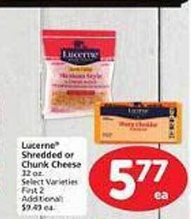 Safeway Lucerne shredded or chunk cheese offer