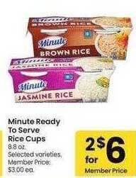 Safeway Minute ready to serve rice cups offer
