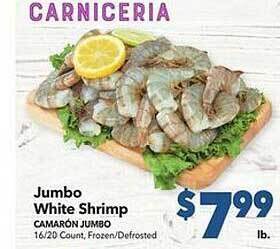 Vallarta Supermarkets Jumbo white shrimp offer