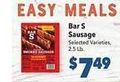 Vallarta Supermarkets Bar s sausage offer