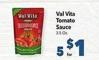Vallarta Supermarkets Val vita tomato sauce offer