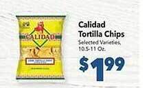 Vallarta Supermarkets Calidad tortilla chips offer