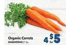 Vallarta Supermarkets Organic carrots offer