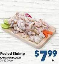 Vallarta Supermarkets Peeled shrimp offer