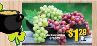 Weis Markets Red or green seedless grapes offer