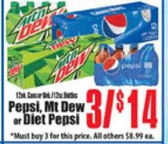 Weis Markets Pepsi, mt dew or diet pepsi offer