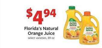 Weis Markets Florida's natural orange juice offer