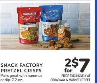 Albertsons Snack factory pretzel crisps offer