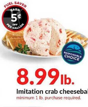 Hy-Vee Imitation crab cheeseball offer