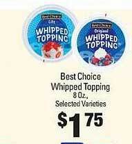 IGA Best choice whipped topping offer